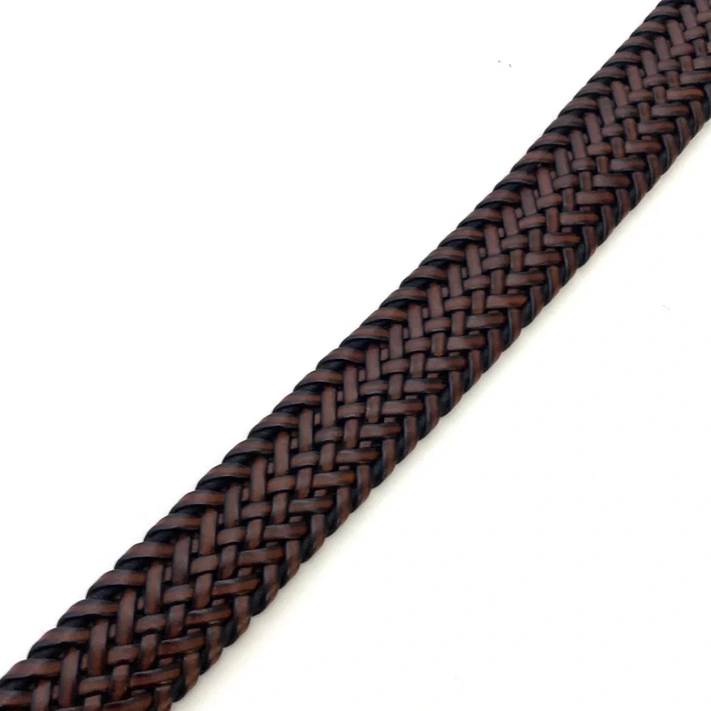 Stafford Big & Tall Brown Leather Braided Trouser Belt NWT